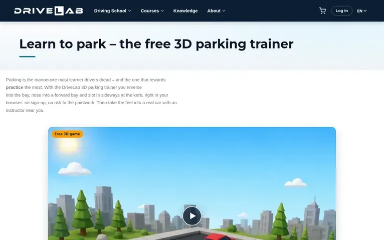 Screenshot of the DriveLab homepage
